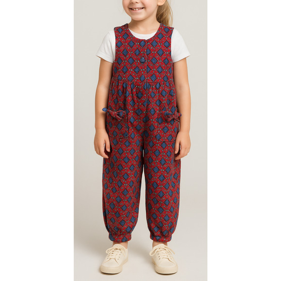 Laura Ashley Other - Vtg Laura Ashley Mother & Child Girls Corduroy Overalls Floral Romper 5–6 Years